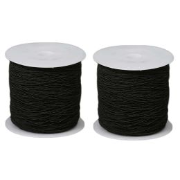 2 Pcs 0.3mm Sewing Machine Thread Elastic Thread Sewing Thread, Black