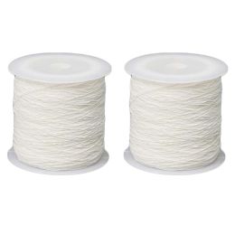 2 Pcs 0.3mm Sewing Machine Thread Elastic Thread Sewing Thread, White