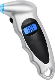 Digital Tire Pressure Gauge 150 PSI 4 Settings for Car Truck Bicycle with Backlit LCD and Non-Slip Grip Car Accessories;  Silver (1 Pack)