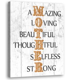 Inspirational Quotes Wall Art - Praise the Mother's Painting - Motivational Canvas Prints Picture for Bedroom Living Room Decor Mother's Day Gifts