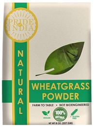 Pride Of India - Natural Wheatgrass Powder - Half Pound (8oz - 227gm) Vegan Antioxidant Rich Powerful Superfood - Instantly mixes into Juices, Smoothi