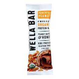 Wella Bar Powerful Peanut Chilled Organic Protein Bar Peanut Butter & Honey - Case of 8 - 2 OZ