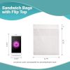 Pack of 2000 Sandwich Bags 6.75 x 6.75 with Flip Top. LLDPE Bags 6 3/4 x 6 3/4; 0.36 mil. Lip and Flip Poly Bags for Packing; Storing. Plastic Bags fo