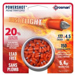 CROSMAN .177cal Powershot Fast Flight Penetrator Pellets (Orange) - 5.4 Grain (150 Count)