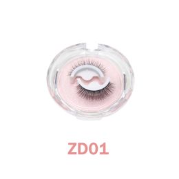 1Pair Glue-free False Eyelashes Wispy Natural Lashes Long Eyelash Self-adhesive Lash Extension Reusable Handmade Lash For Makeup (Color: ZD01)
