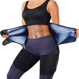 3 in 1 Waist Trimmers for Women Workout Sweat Waist Trainer Body Shaper (Color: Blue, size: S/M)