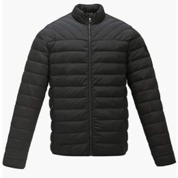 Men's Lightweight Winter Down Cotton Jackets Casual Puffer Jackets Black Coats (size: XXL)