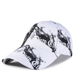Summer Cloudy Cotton Baseball Hat for Men and Women Korean graffiti cap for teenagers (Colour: white)