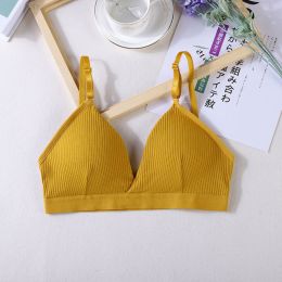 Women Yoga Sports Bras Triangle Cup Underwear Female Breathable Wrapped Tube Top Sexy Beauty Back Adjustable Sling Bra Vest (Color: Yellow, size: Free Size)