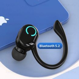 TWS Wireless Earphones Sport In-ear Bluetooth 5.2 Earbuds Ultra-long Standby Handsfree Headset With Mic for Smart Phone (Color: Black-Bluetooth 5.2)