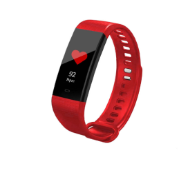 Color Screen Smart Bracelet With Heart Rate Blood Pressure Bluetooth Smart Watch Pedometer Smart Wristband (Color: Red)