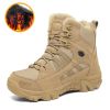 Men's Military Boot Combat Mens Ankle Boot Tactical Big Size 46 Warm Fur Army Boot Male Shoes Work Safety Shoes Motocycle Boots